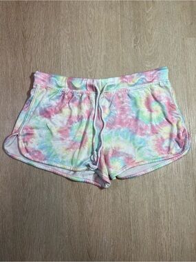 Groovy Tie-Dye Pastel Lounge Shorts Summer Festival Chic